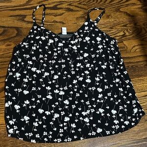 Black and White Floral tank Top